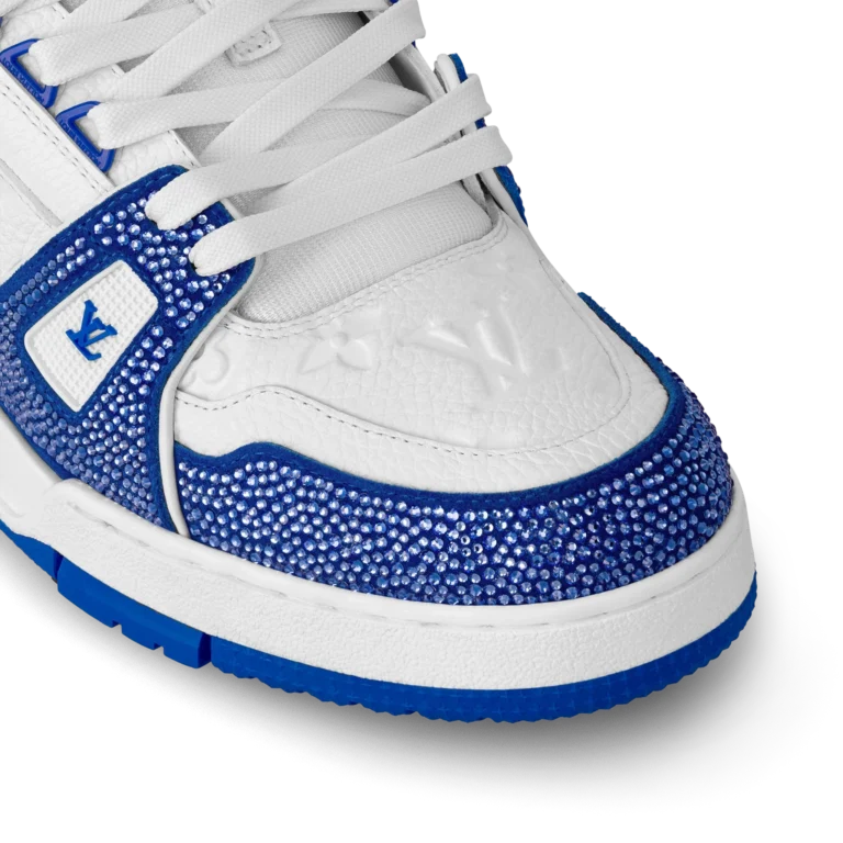 Louis Vuitton LV Trainer Sneaker Denim Monogram Blue Diamond