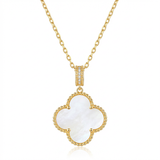 Aura Mother of Pearl Clover Necklace