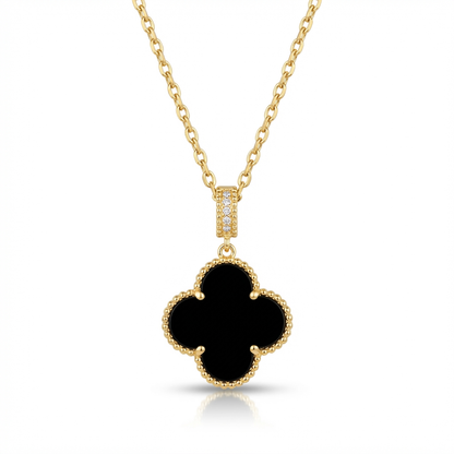 Aura Noir Clover Necklace