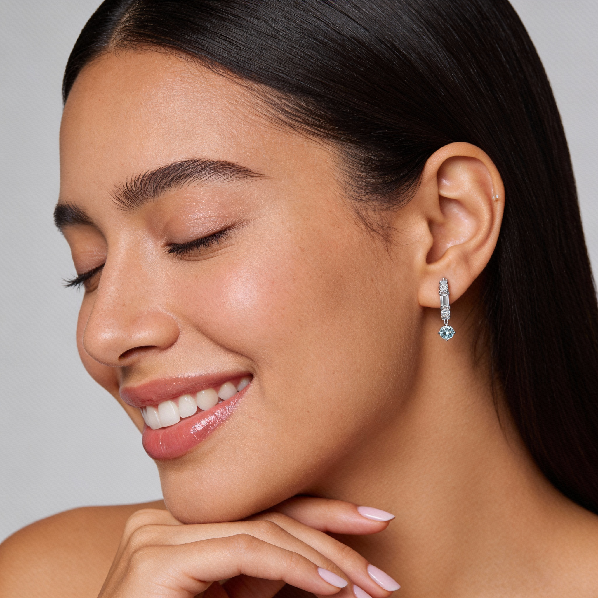 Vega Aqua Crystal Drop Earrings - foto 4
