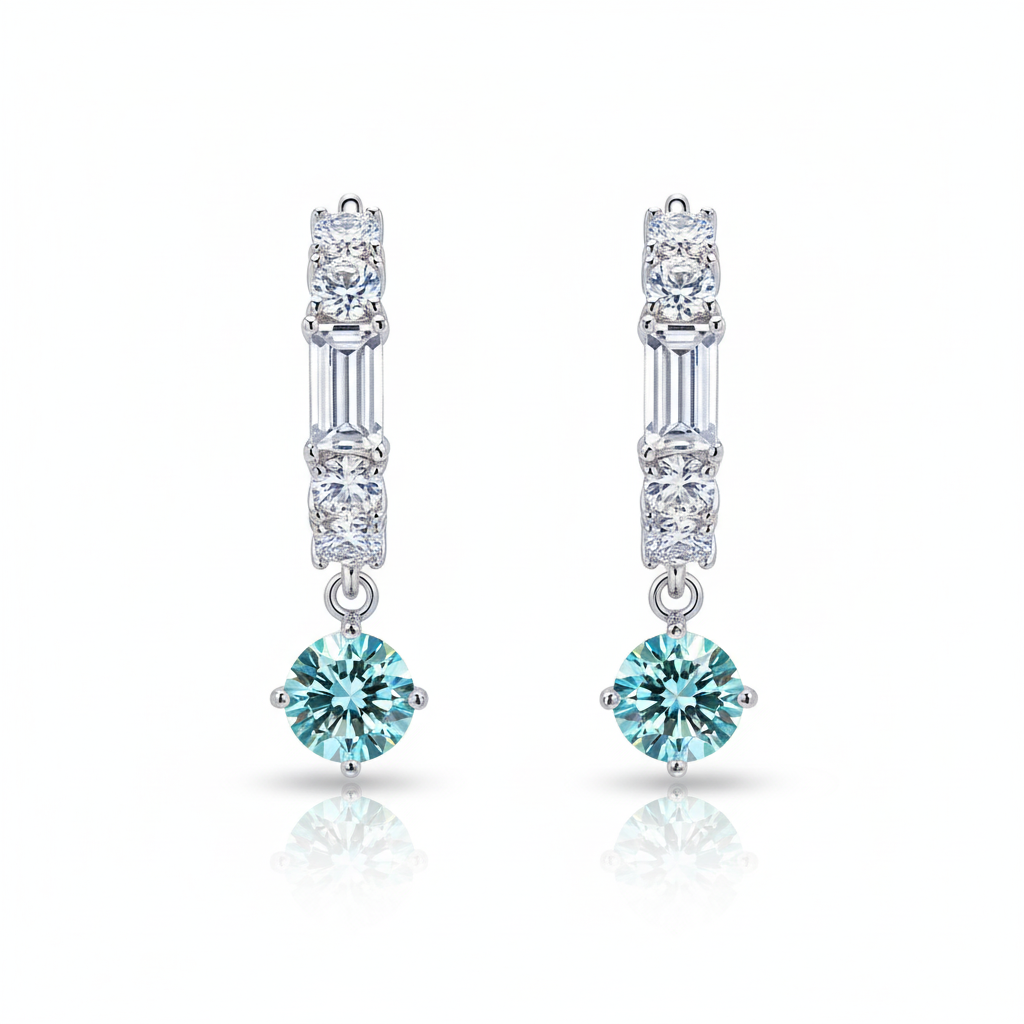 Vega Aqua Crystal Drop Earrings - foto 3