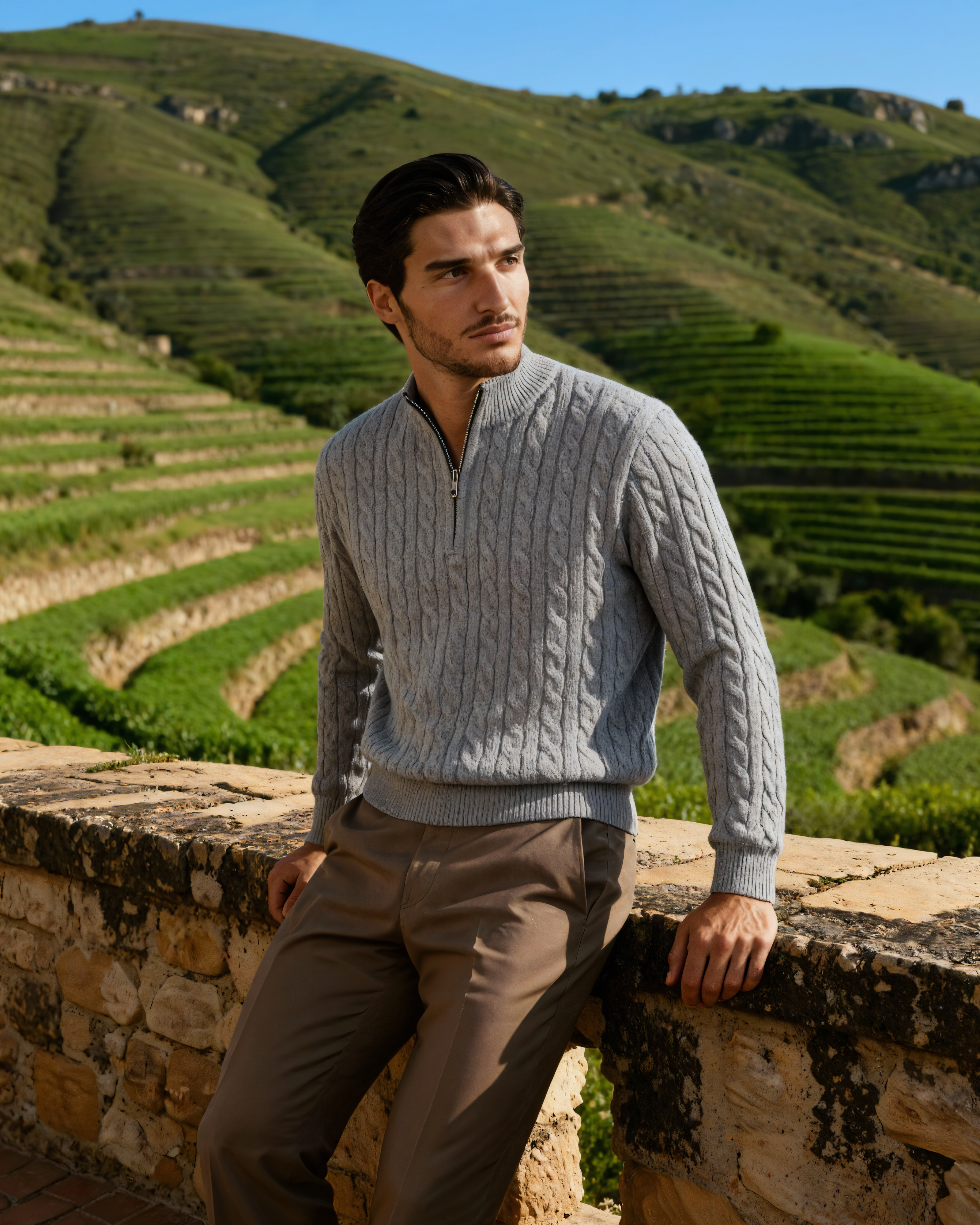 100% Cashmere Woven Half Zip - foto 11