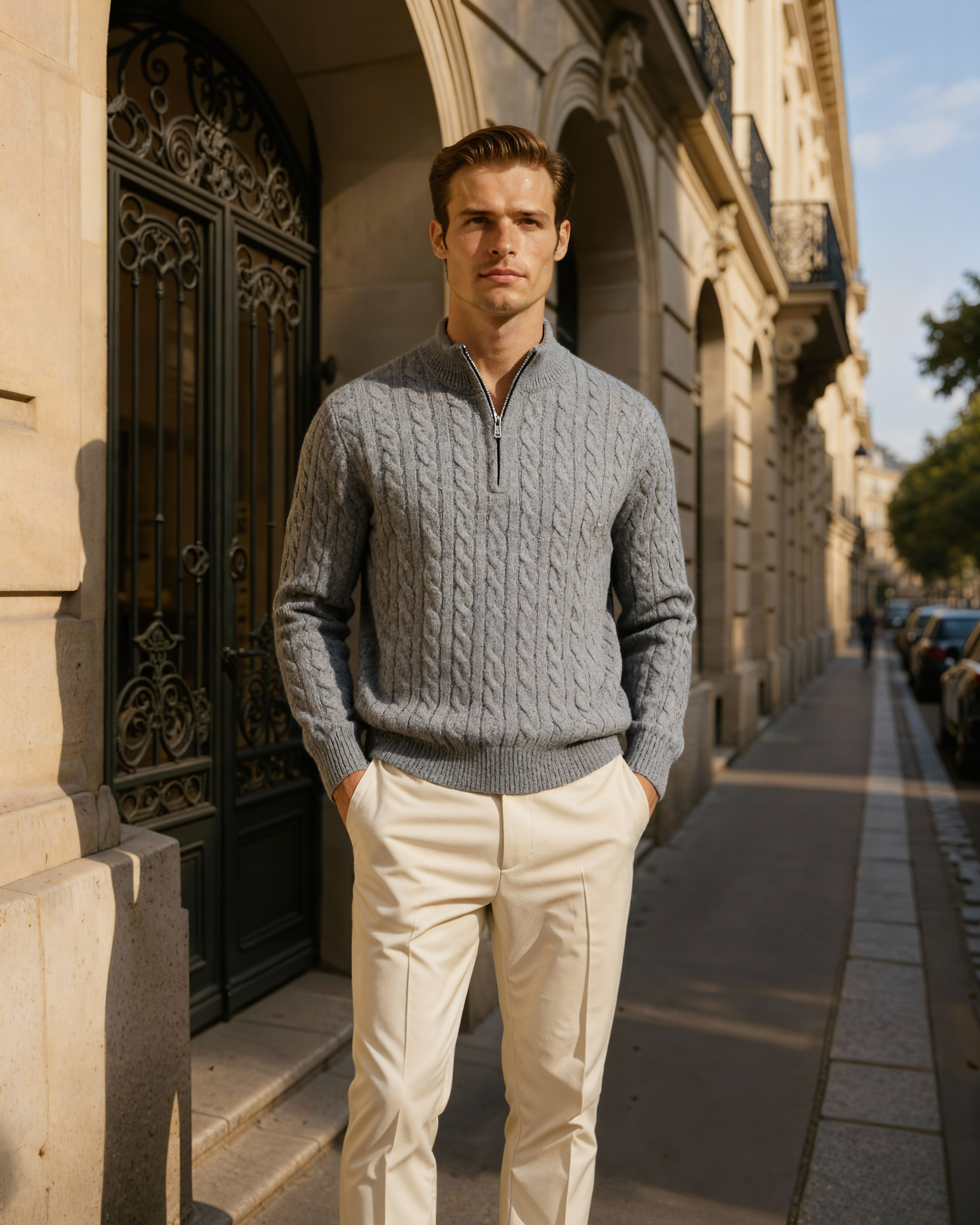 100% Cashmere Woven Half Zip - foto 12