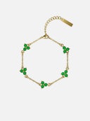 GREEN CLOVER BRACELET | 18K Gold