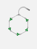 GREEN CLOVER BRACELET | Silver