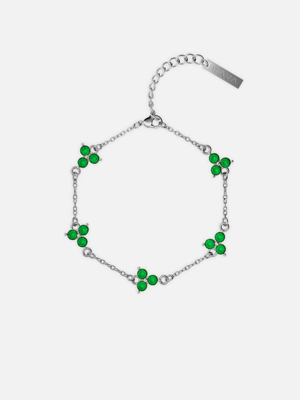 GREEN CLOVER BRACELET | Silver