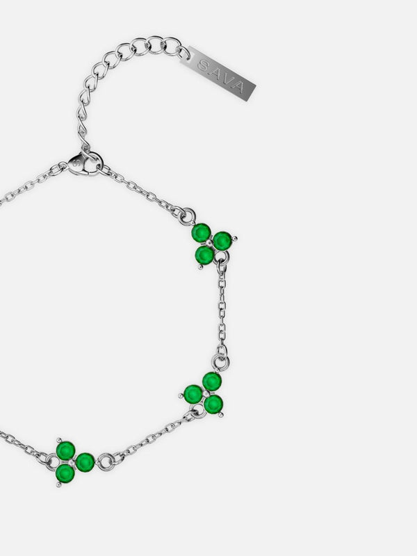 GREEN CLOVER BRACELET | Silver
