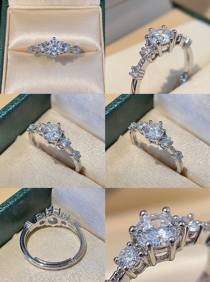 Stunning S925 Sterling Silver rings, set with certified moissanite stones.