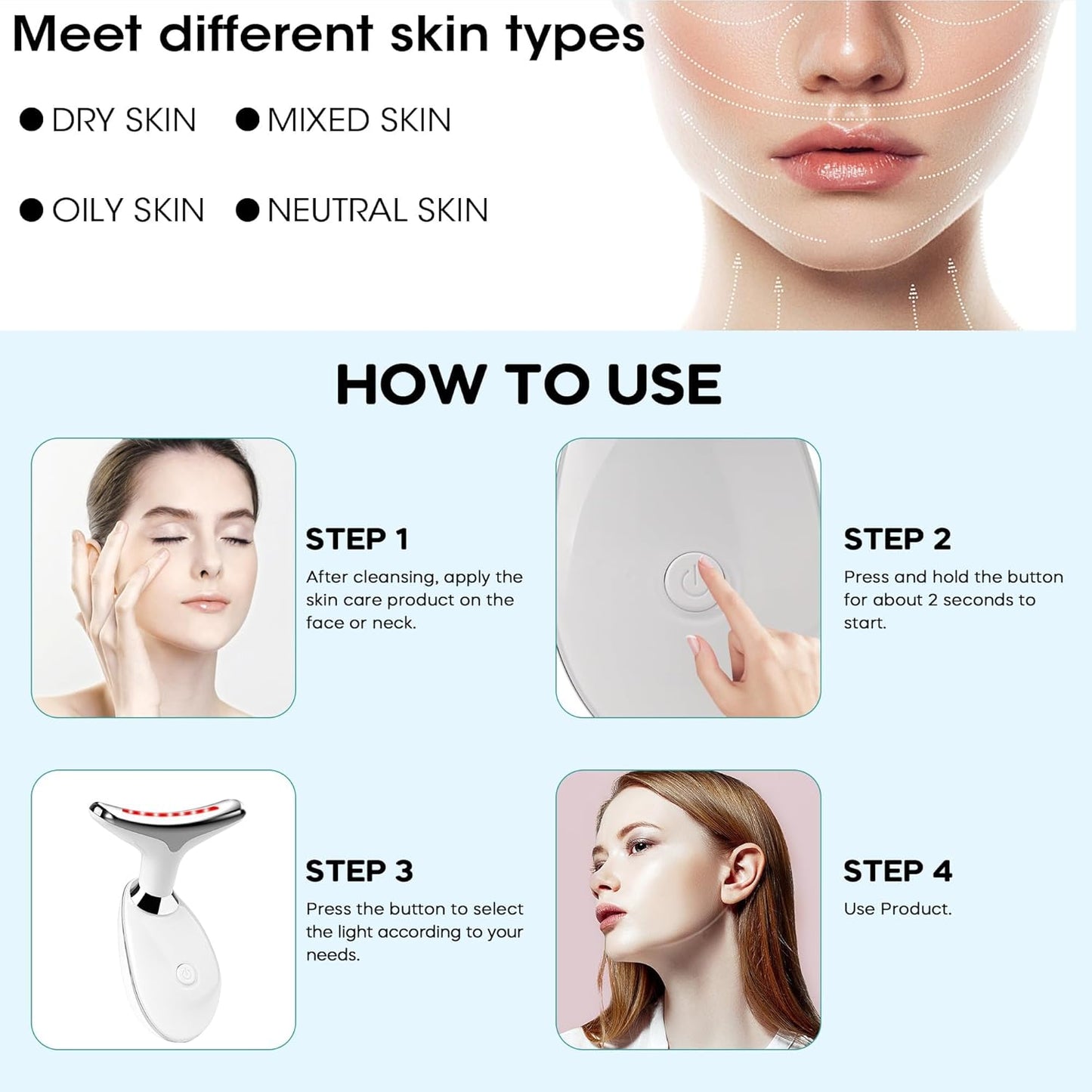 Varinha facial LED com brilho diário - imagem 2