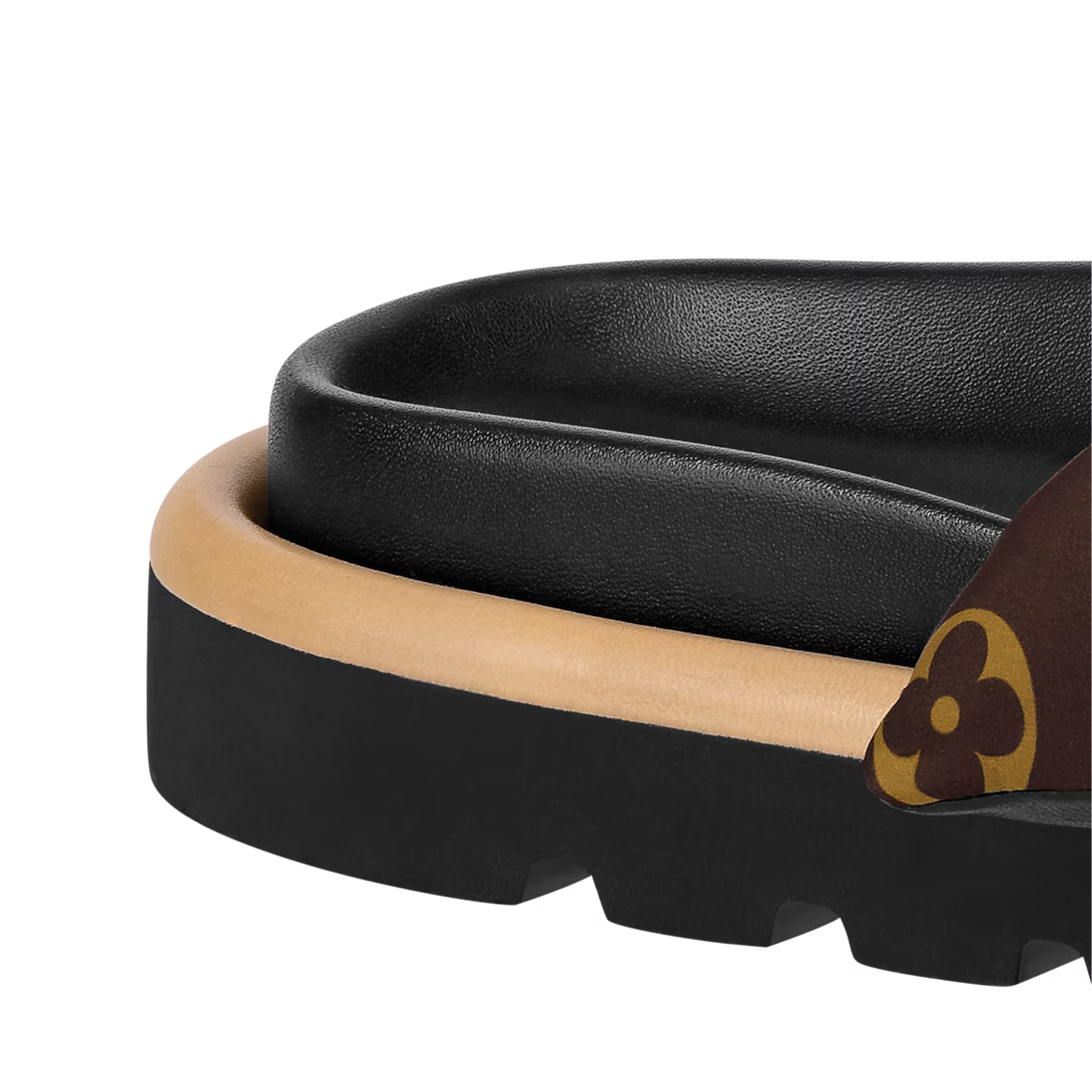 LV Pool Pillow Flat Comfort Mule Cocoa Brown